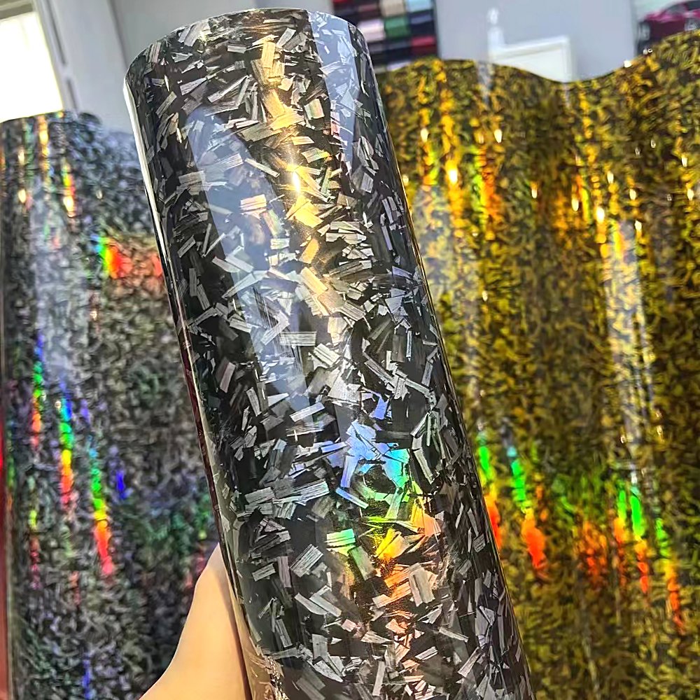 NEWAY Adhesive Gloss 30X100CM Forged Car Carbon Fiber Vinyl Wrap Film Rolls For Vehicle Body Wrapping