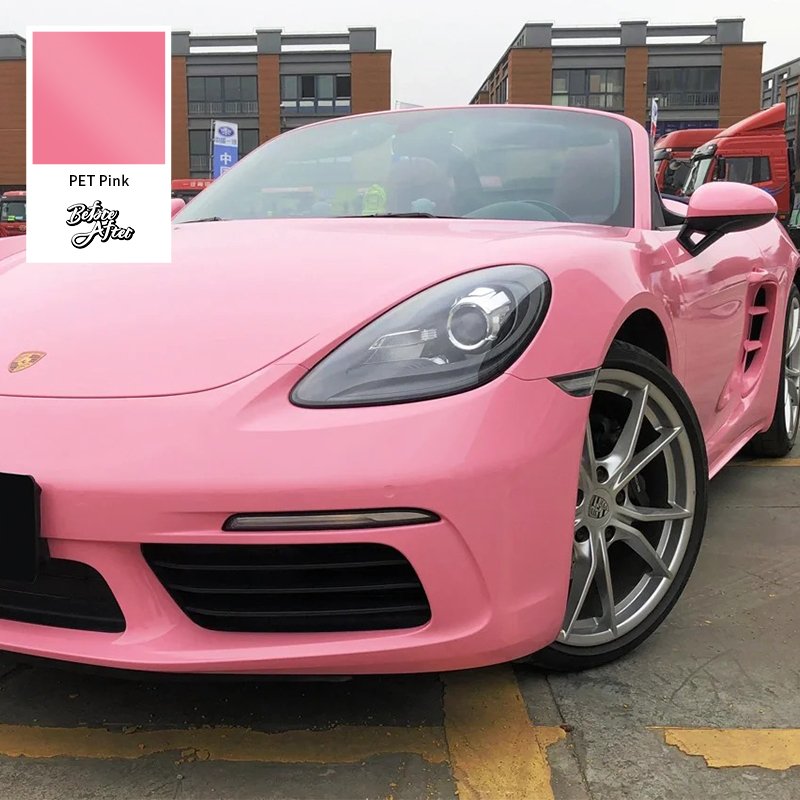 Super PET Glossy Romantic Pink PVC Vehicle Air Free Super Crystal Color Change Self Adhesive Foil Wrap Vinyl Film