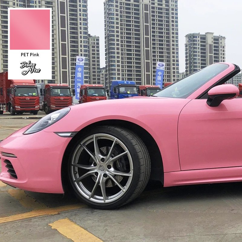 Super PET Glossy Romantic Pink PVC Vehicle Air Free Super Crystal Color Change Self Adhesive Foil Wrap Vinyl Film