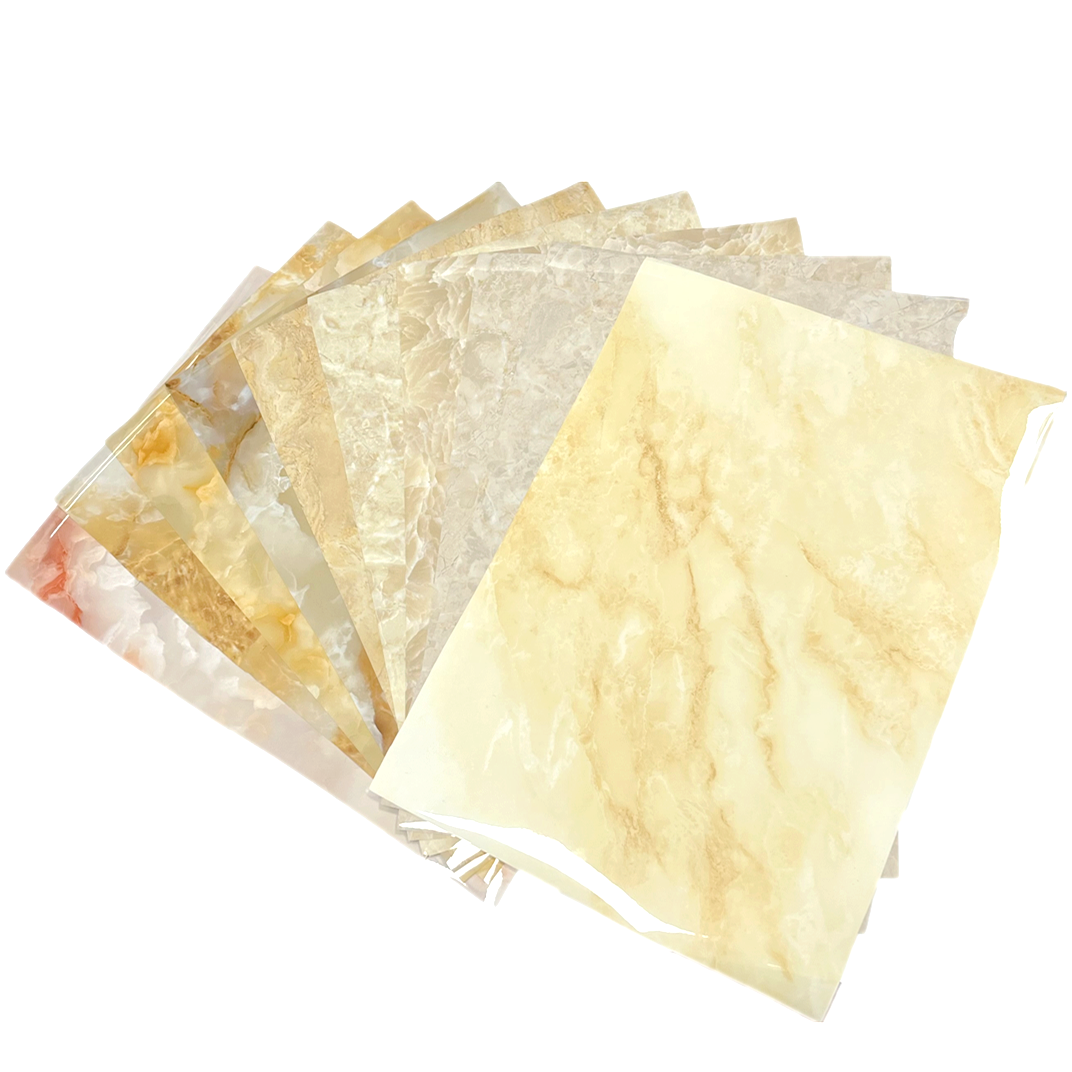 Marble Grain Decor PVC Profile Wrapping Film vacuum Pressing PVC Furniture Decoration Film Membrane foil sheet wholesale