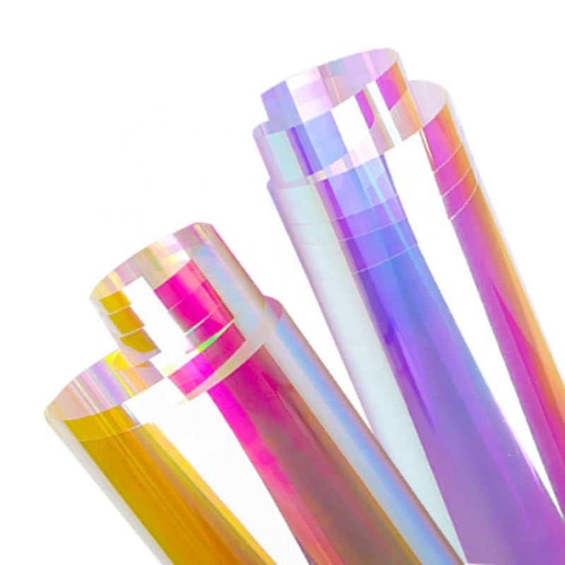 Rainbow Color Dichroic Film Iridescent Self Adhesive Blaze And Chill For Window Glass Decoration