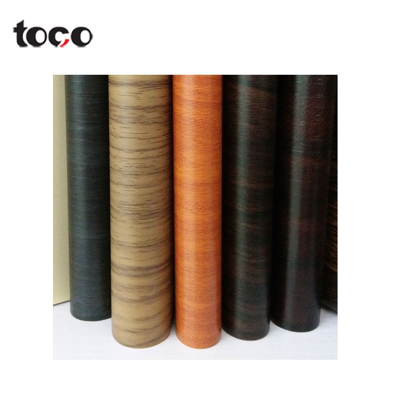 TOCO PVC wood grain vinyl wrap decorative film for furniture cover PVC sticker paper in roll