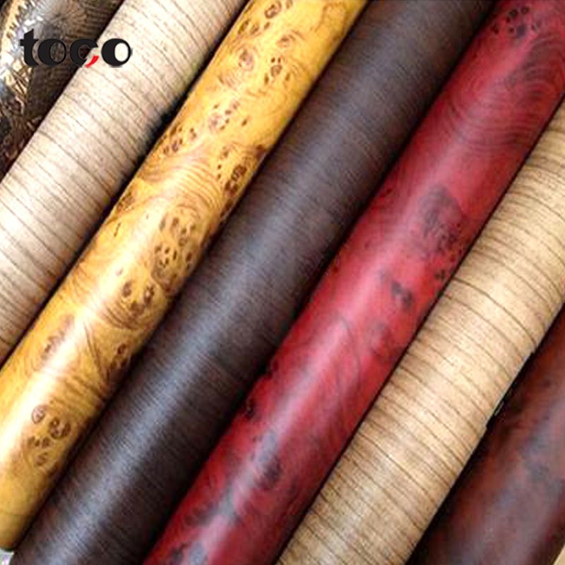 TOCO PVC wood grain vinyl wrap decorative film for furniture cover PVC sticker paper in roll