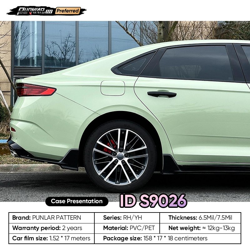 Customizable OEM Green PET Vinyl Film High-Gloss PVC Film 1.52 Cm Wide Waterproof Color-Changing Film