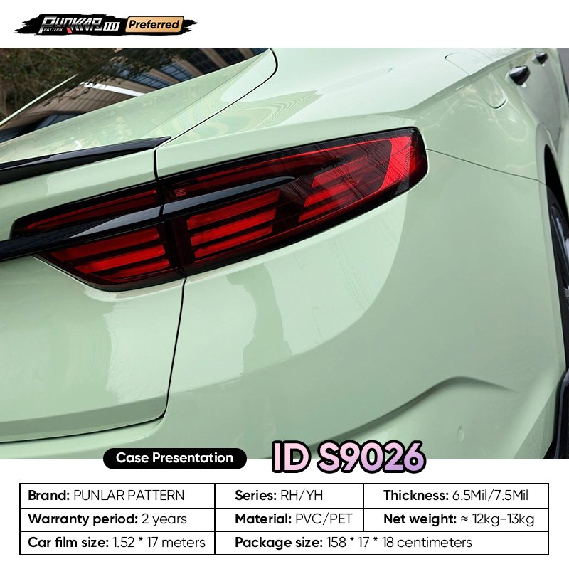 Customizable OEM Green PET Vinyl Film High-Gloss PVC Film 1.52 Cm Wide Waterproof Color-Changing Film