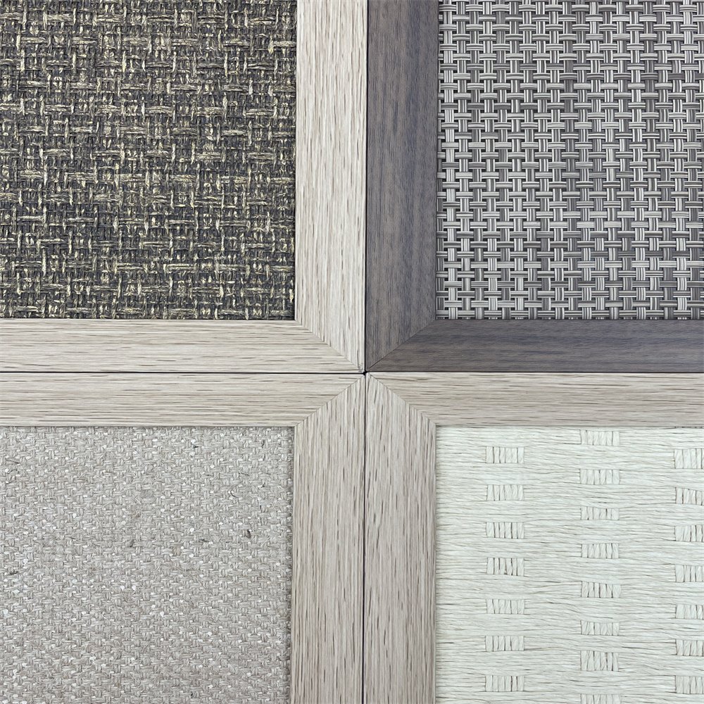 Anti oil water proof Chinese style woven rattan fabric pvc foil decorative furniture film