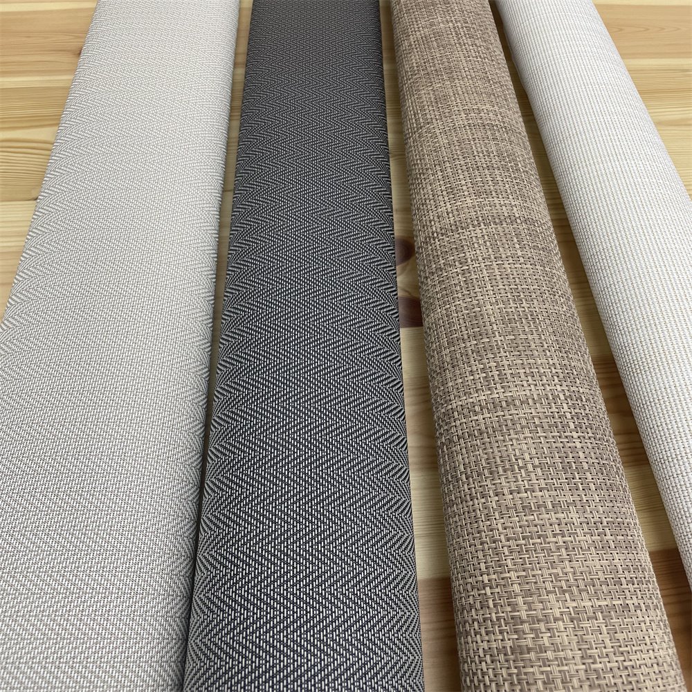 Anti oil water proof Chinese style woven rattan fabric pvc foil decorative furniture film