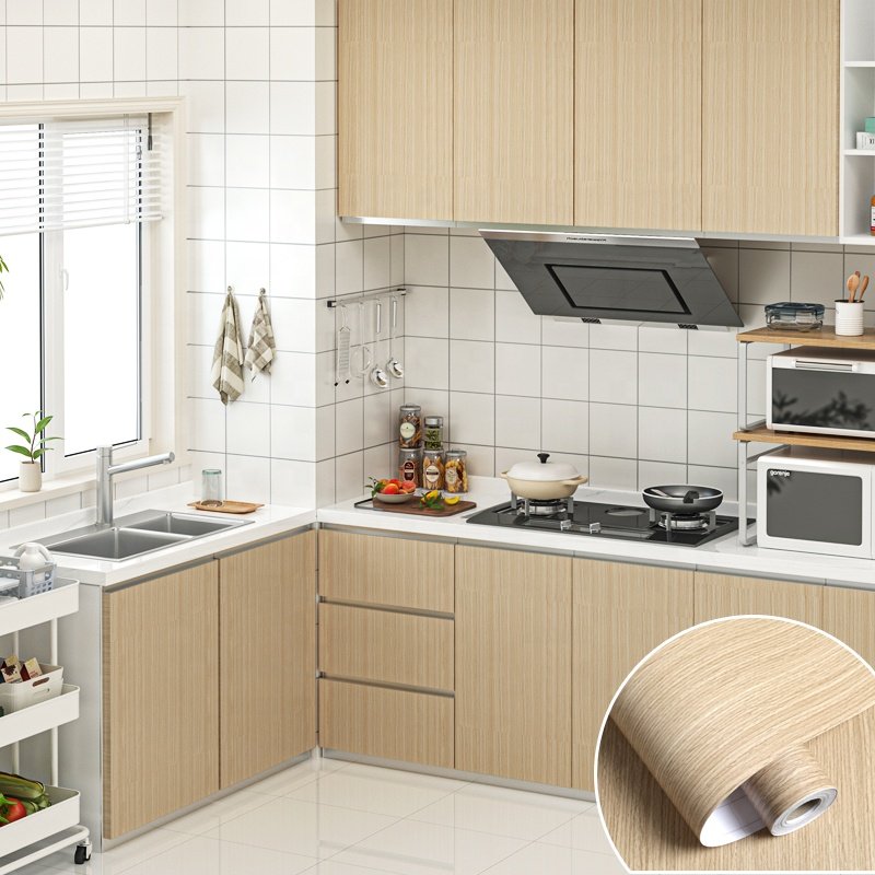 High quality wood grain film press laminate decorative coated paper wallpaper for furniture renovation