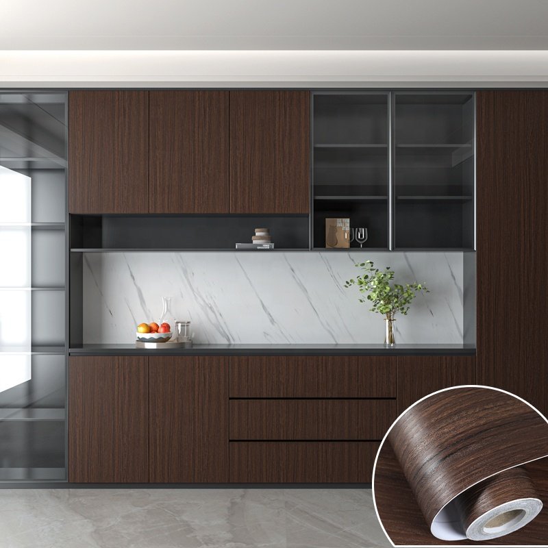 High quality wood grain film press laminate decorative coated paper wallpaper for furniture renovation