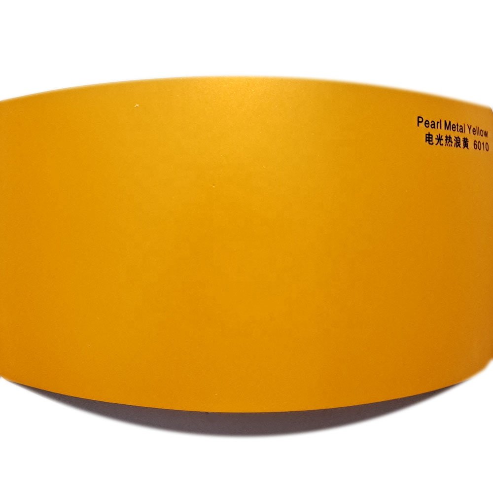 WRAPMASTER 1.52*17m Yellow Satin Metallic Car Body Exterior Decoration Auto Car Vinyl Wrap
