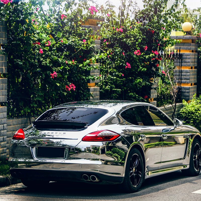 WRAPMASTER 1.52 *18meter super high stretch silver gloss chrome mirror vinyl car wrap cost for sale