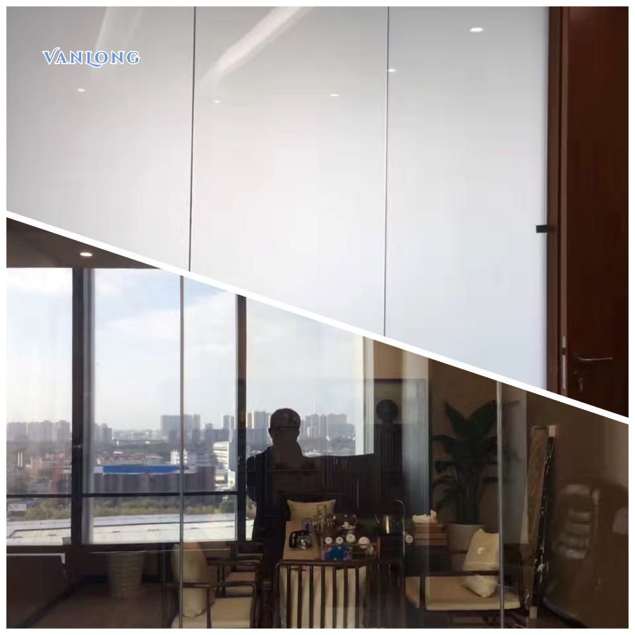 self adhesive PDLC switchable privacy smart glass film