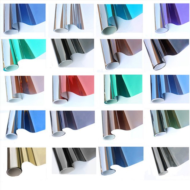 High Clear Vision Silver foil Tinted Titanium Solar Insulfilm Building Window Reflection Film