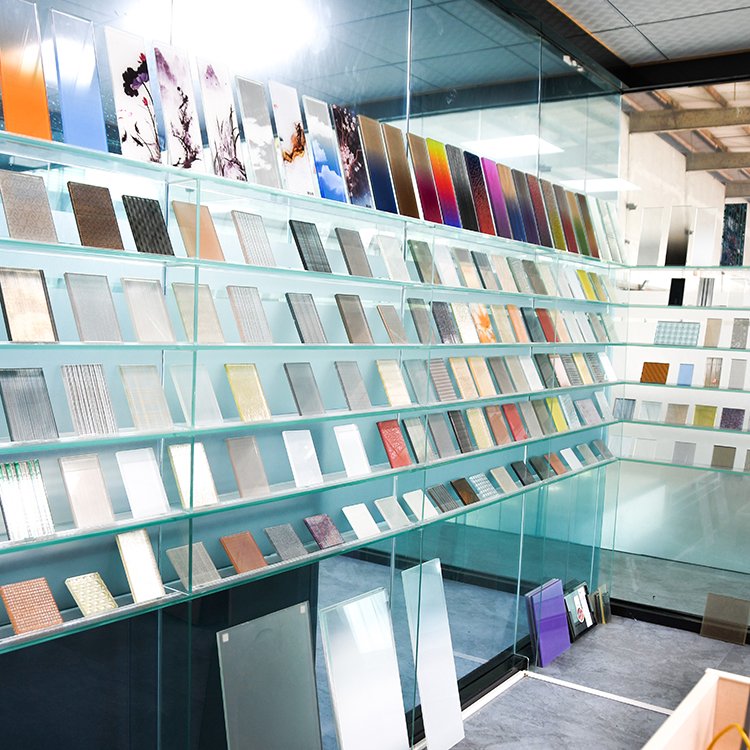 Sun Global Factory Interior Decorative Laminated Fabric Glass Panel For Partition Wall Color Tinted Glass Sheet Curtain Wall