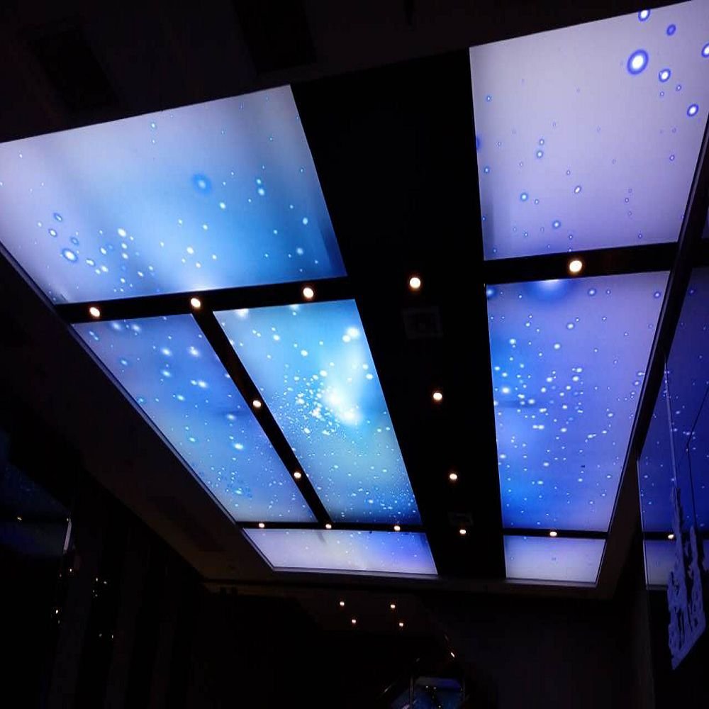 Factory-Direct PVC Films Embossed Matt Finish Night Sky Stars Decorative Stretch Ceiling Free Sample for Apartment Application