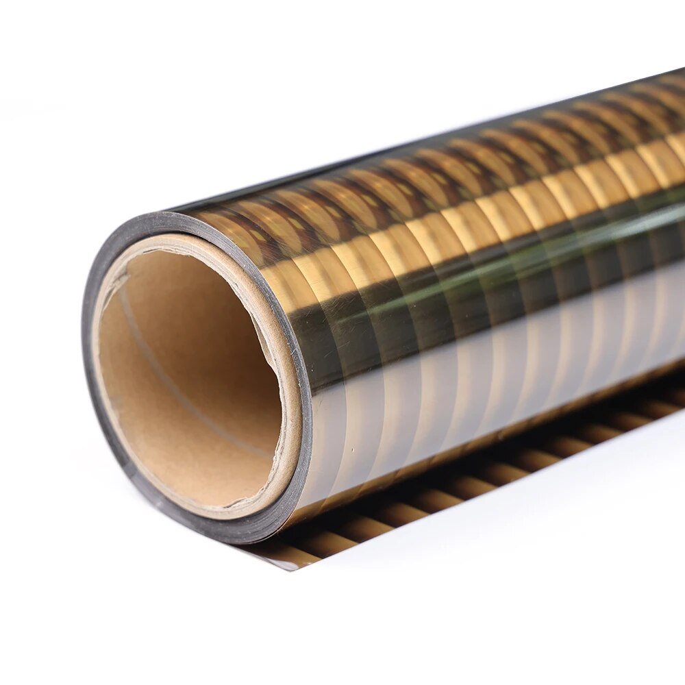 Bronze Color Adhesive Decorative Window Film Reeded Glass Premium PET Material 3D Home Office Eco-friendly Farmhouse with Glue