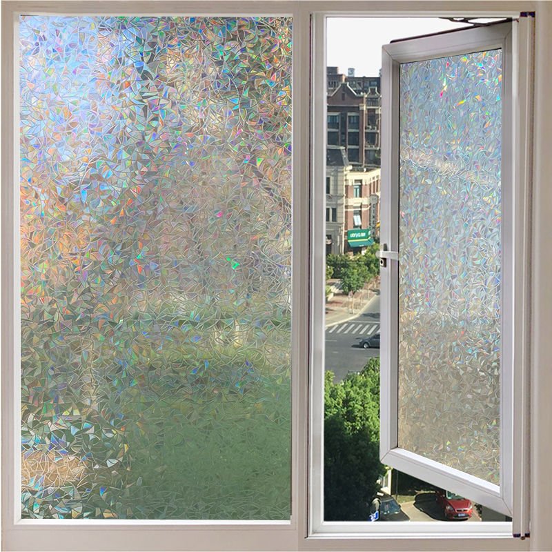 Static rainbow decorative film privacy protection glass window tint film use for home and office decoration