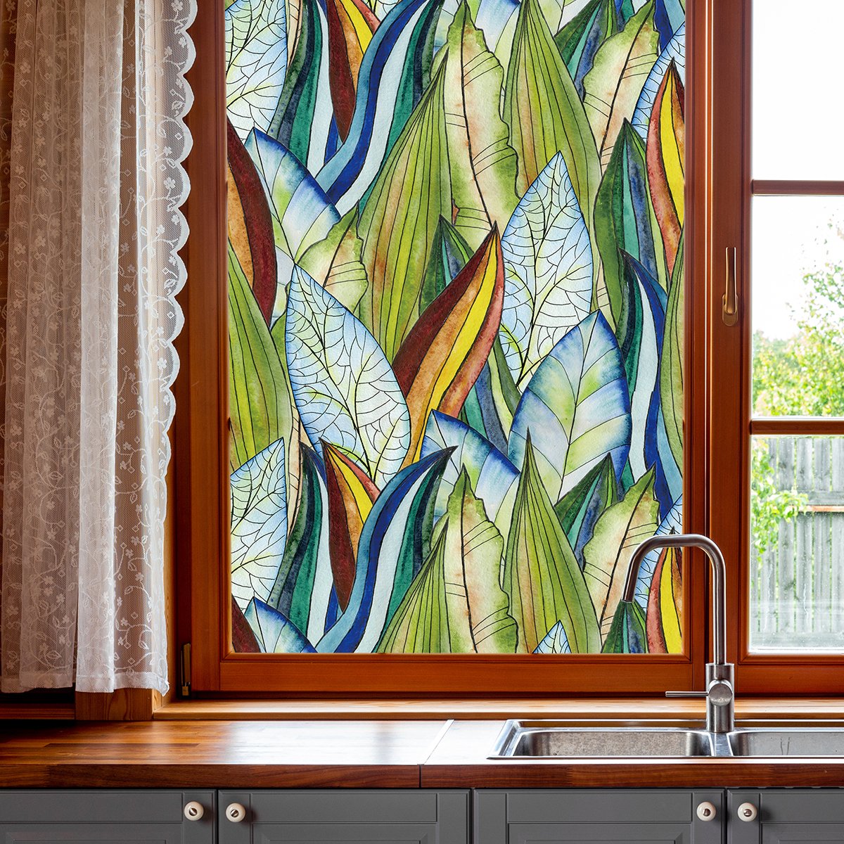 Stained Glass Film Stained Glass Printing Adhesive Sticker Stained Glass Decorative Self Adhesive Window Film