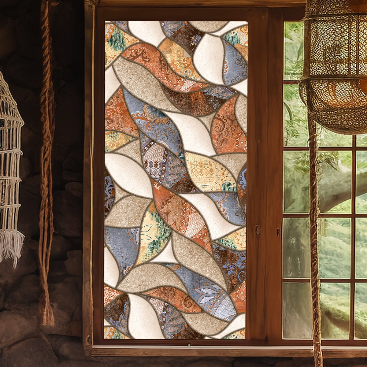 Stained Glass Film Stained Glass Printing Adhesive Sticker Stained Glass Decorative Self Adhesive Window Film