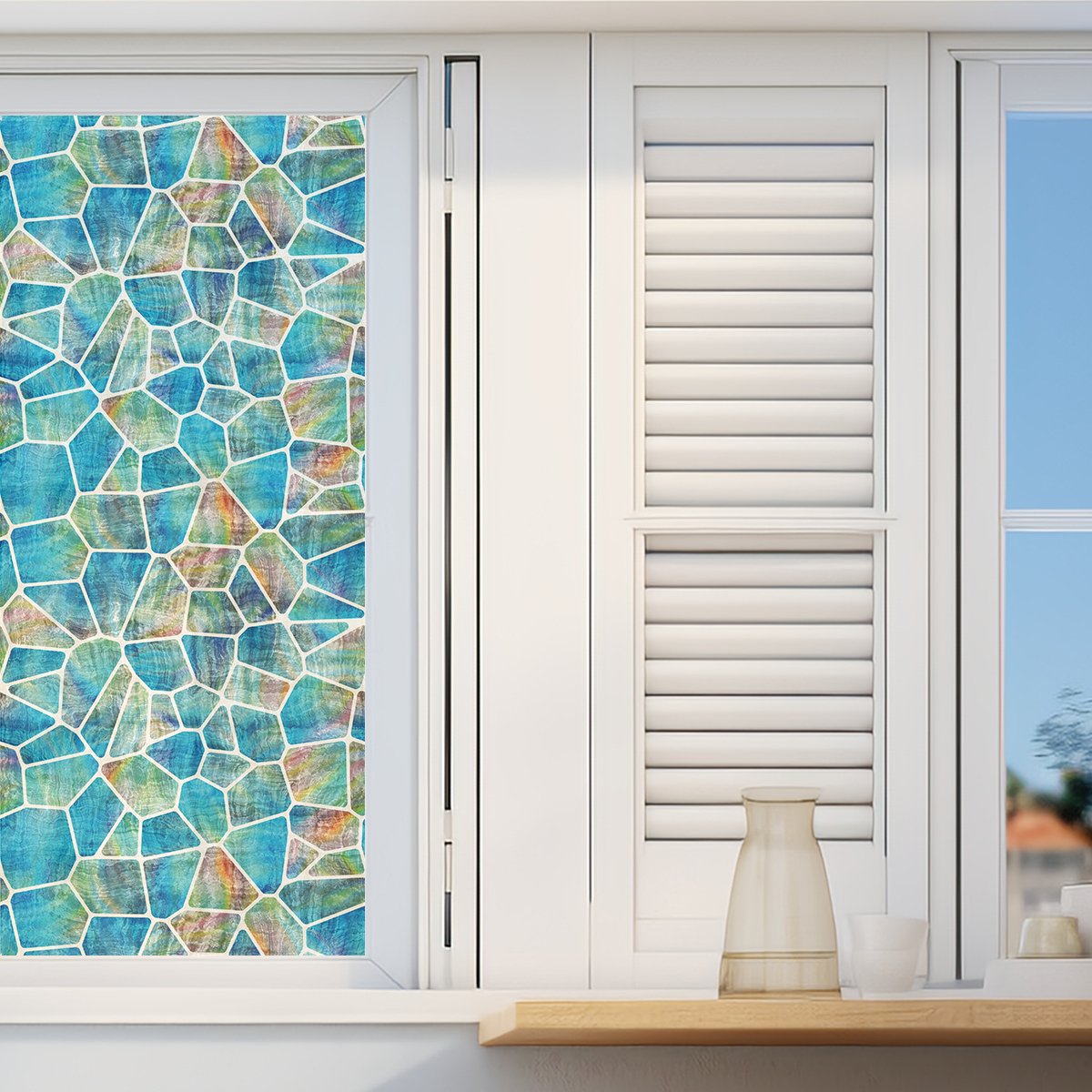 Stained Glass Film Stained Glass Printing Adhesive Sticker Stained Glass Decorative Self Adhesive Window Film