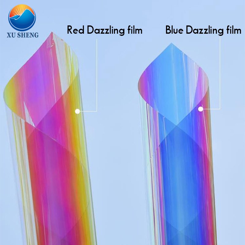 1.38x30m Eco-friendly PET material dichroic rainbow iridescent window glass decorative film
