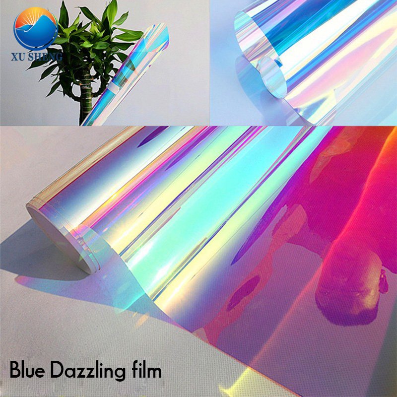 1.38x30m Eco-friendly PET material dichroic rainbow iridescent window glass decorative film