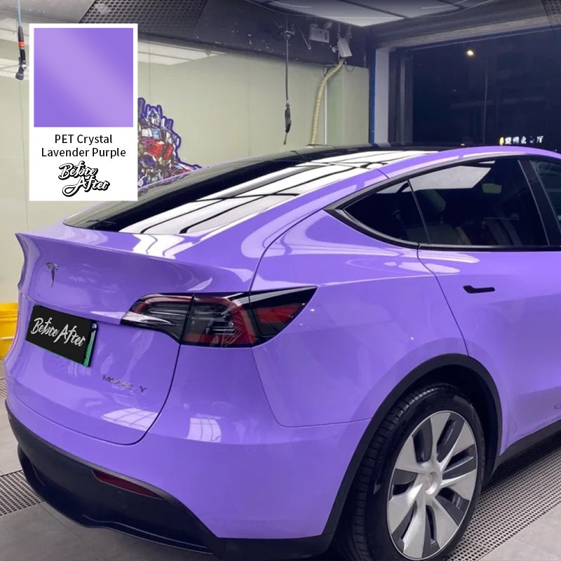 High Quality No glue left vinyl color film Purple Car Vinyl Wrap Glossy Crystal Lavender Purple colour change film