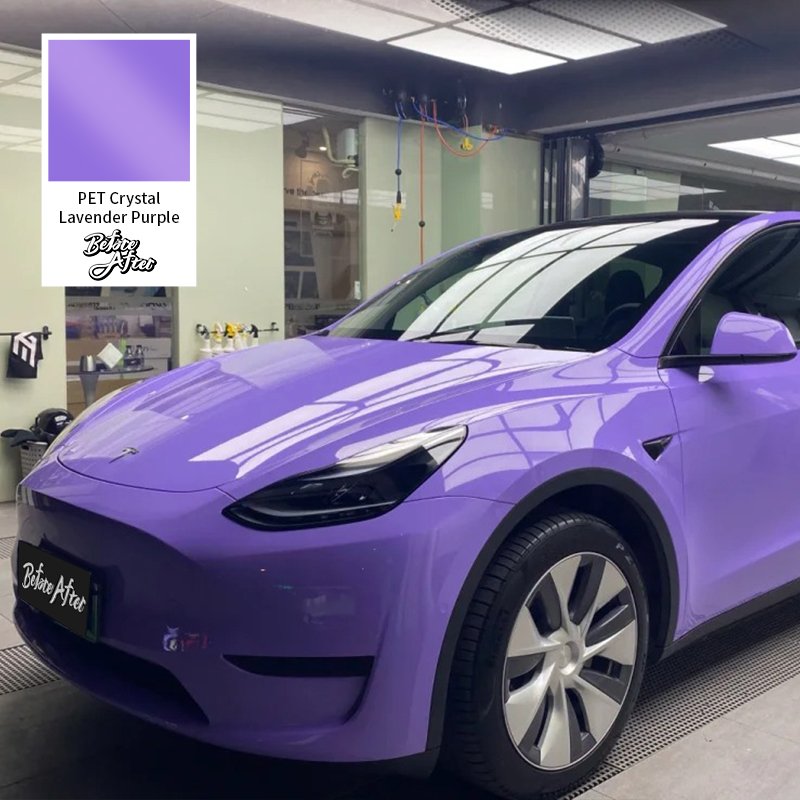 High Quality No glue left vinyl color film Purple Car Vinyl Wrap Glossy Crystal Lavender Purple colour change film