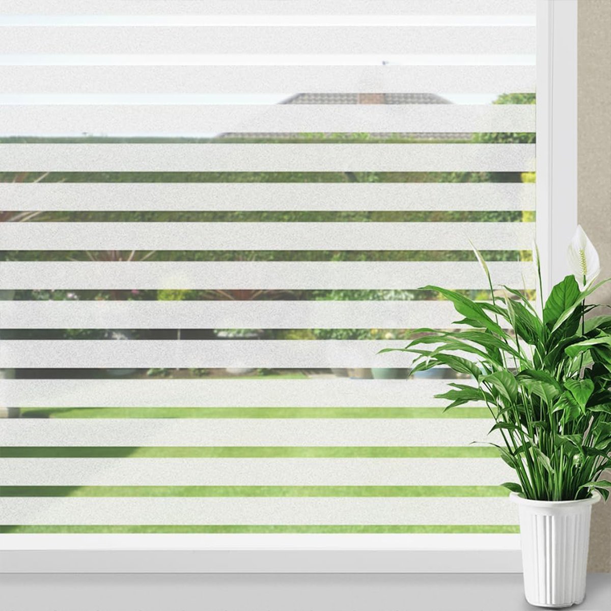 Self adhesive detachable electrostatic adsorption frosted striped window renovation privacy film, household glass film