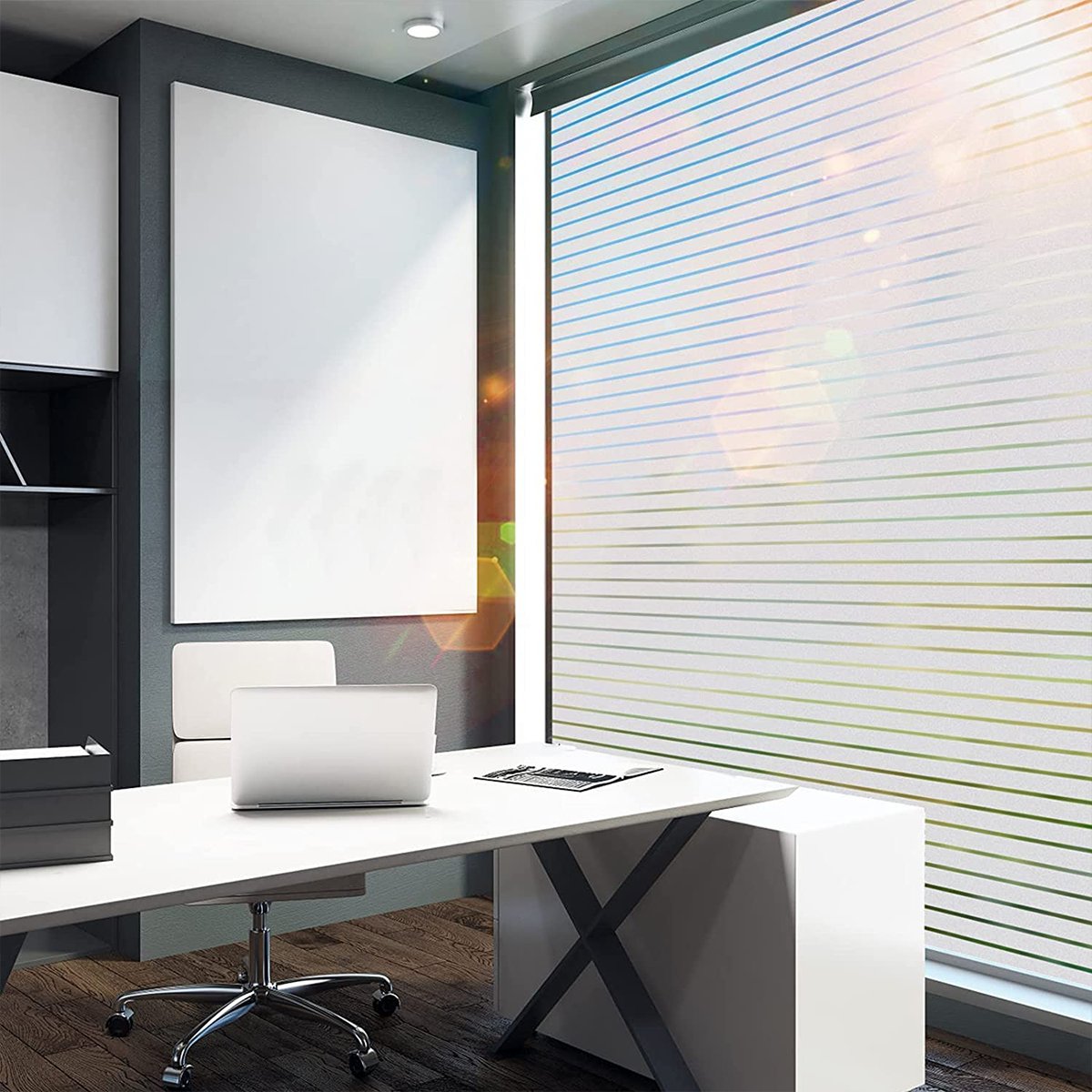 Self adhesive detachable electrostatic adsorption frosted striped window renovation privacy film, household glass film