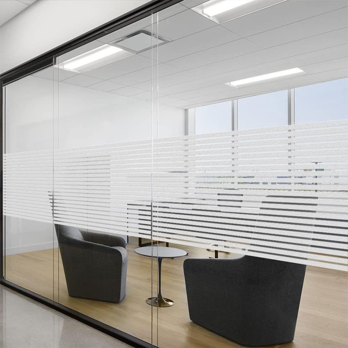 Self adhesive detachable electrostatic adsorption frosted striped window renovation privacy film, household glass film