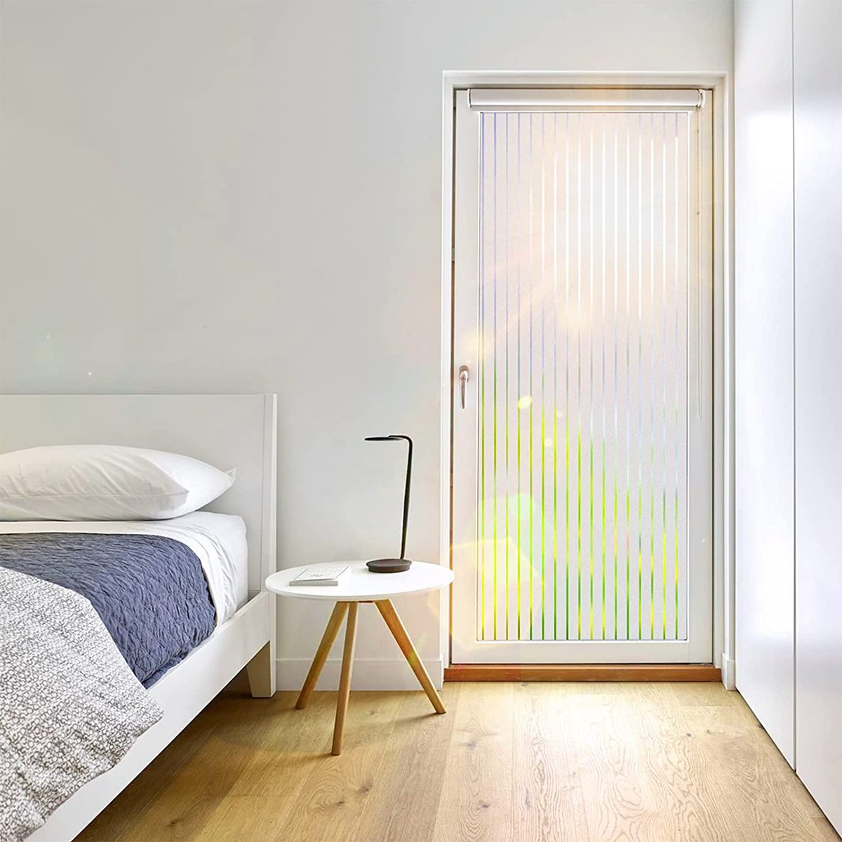 Self adhesive detachable electrostatic adsorption frosted striped window renovation privacy film, household glass film