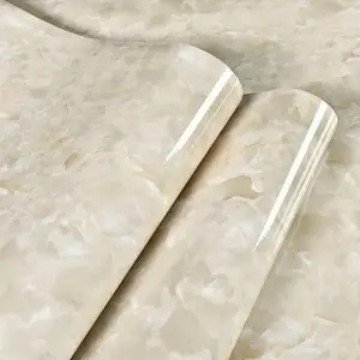 28 years factory Marble-textured Pvc decorative film for non-self-adhesive furniture