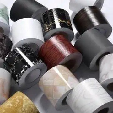 28 years factory Marble-textured Pvc decorative film for non-self-adhesive furniture