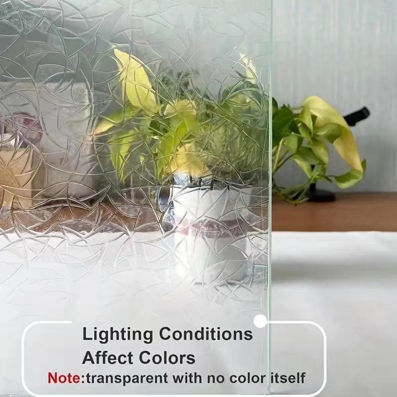 Colorful Modern Embossed PVC Glass Film 60cm Width Stylish and Elegant Decorative Roll for Hotel Spaces