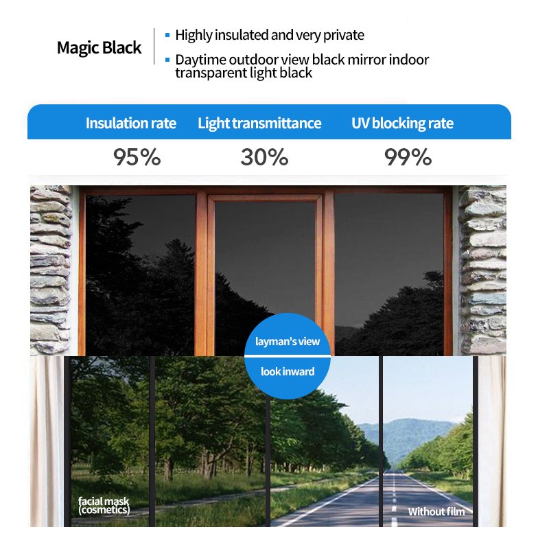 PET material solar reflective mirror facial mask commercial decorative film privacy protection solar window film