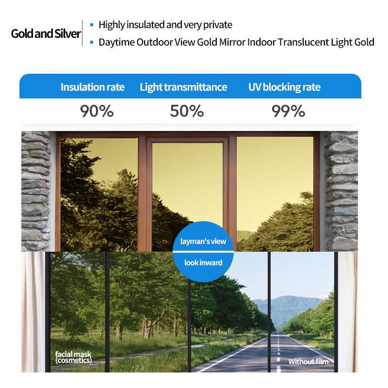 PET material solar reflective mirror facial mask commercial decorative film privacy protection solar window film