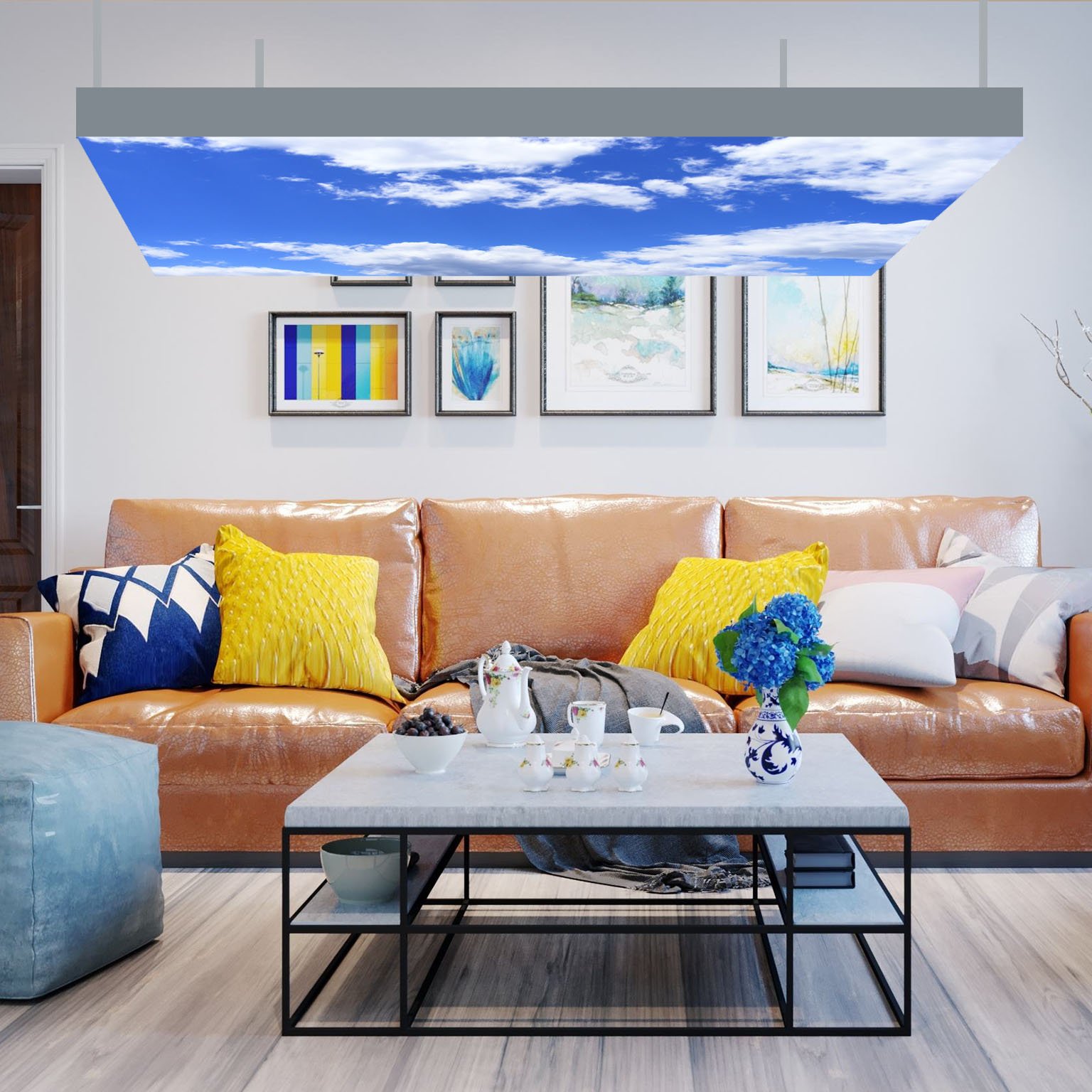 Indoor Environmental Protection Materials Stretch Ceiling Decoration Film luxury lounge lobby translucent and printed film
