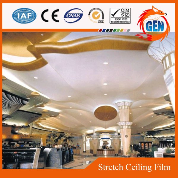 Indoor Environmental Protection Materials Stretch Ceiling Decoration Film luxury lounge lobby translucent and printed film