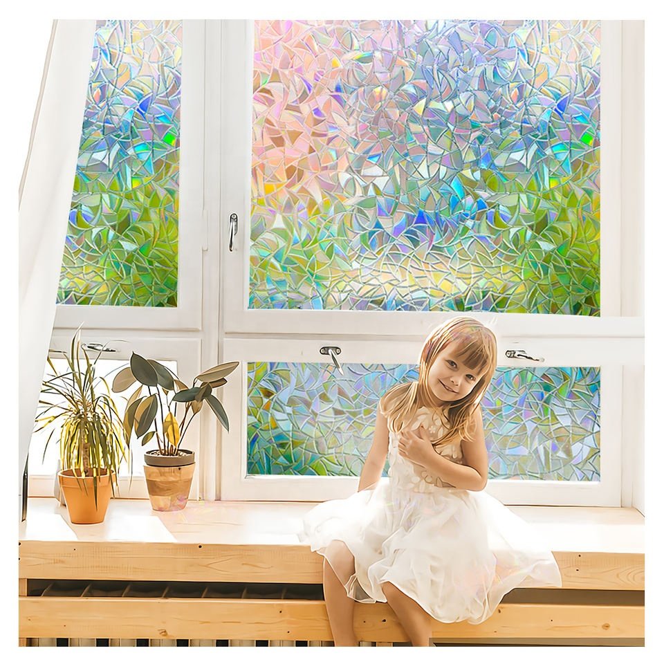 Privacy Film 3D Static Decorative Self Adhesive Glass Stickers Window Rainbow Clings No Glue Electrostatic Glass Film