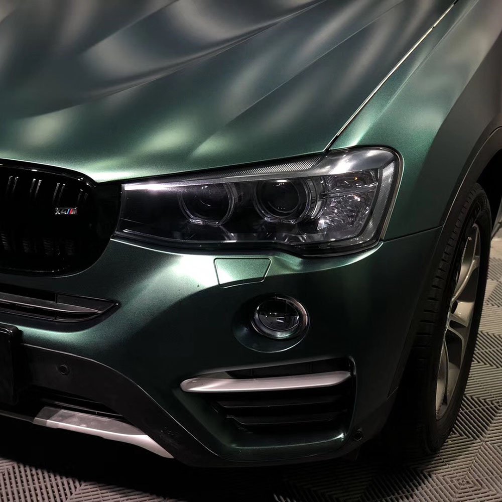 WRAPMASTER 5*56ft Satin Metallic dark green vehicle wraps Car vinyl Wrapping film