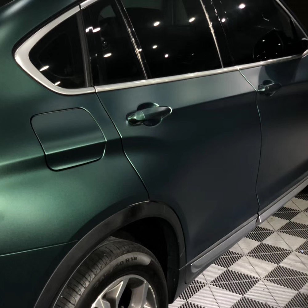 WRAPMASTER 5*56ft Satin Metallic dark green vehicle wraps Car vinyl Wrapping film