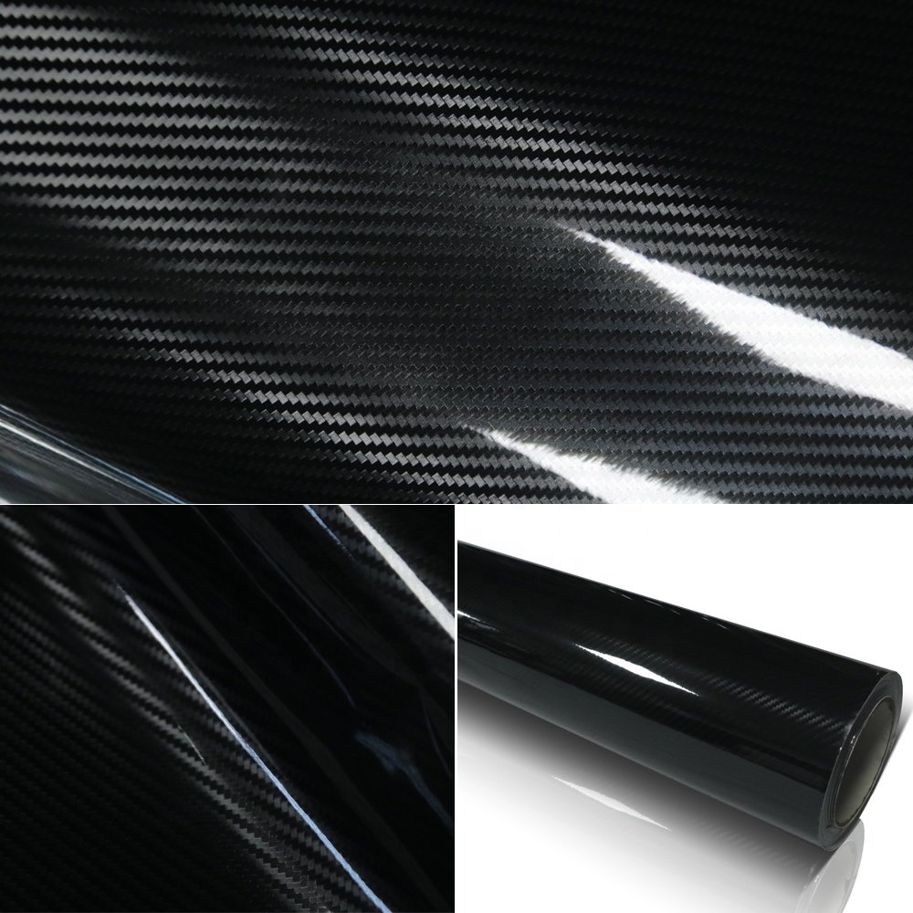 Gloss Black Car 3d Carbon Fiber Pattern Car Wrap Vinyl Decorative Films For Car Accessories