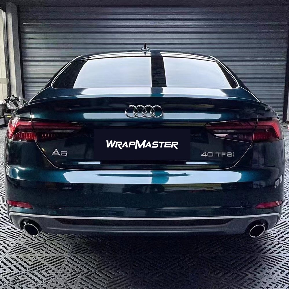 Wrapmaster PVC Self Adhesive Car Wrapping film Super Glossy Metallic Midnight Green Vinyl Wrap Car Body Film