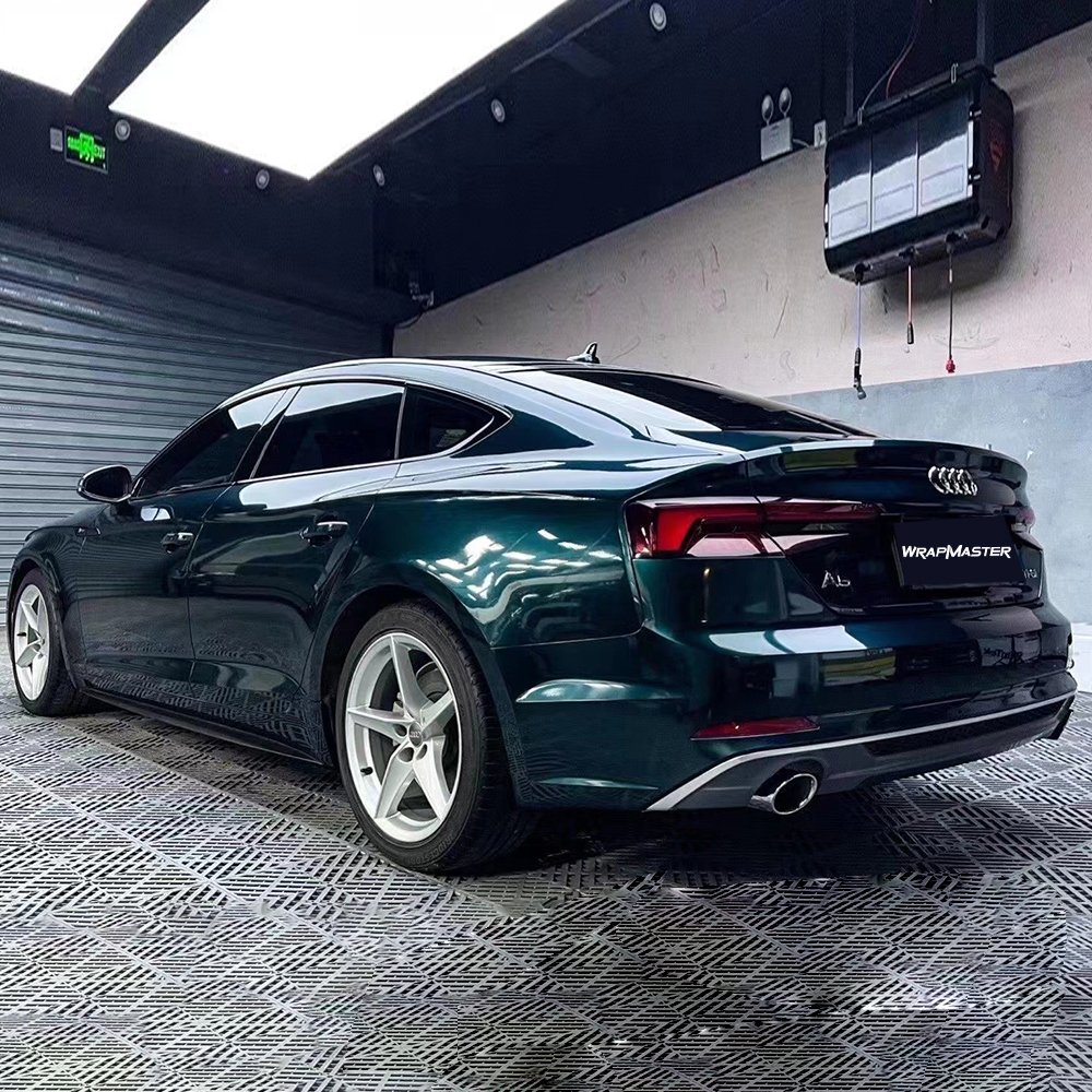 Wrapmaster PVC Self Adhesive Car Wrapping film Super Glossy Metallic Midnight Green Vinyl Wrap Car Body Film