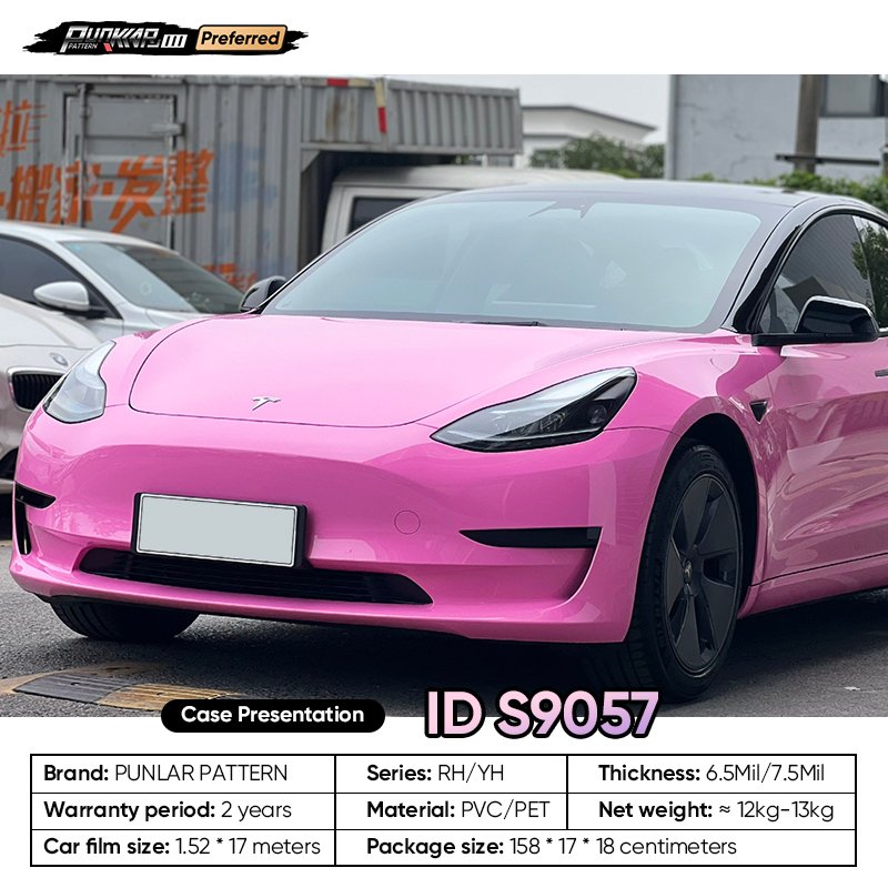 Customizable OEM Pink PET Vinyl Film High-Gloss PVC Film 1.52 Cm Wide Waterproof Color-Changing Film