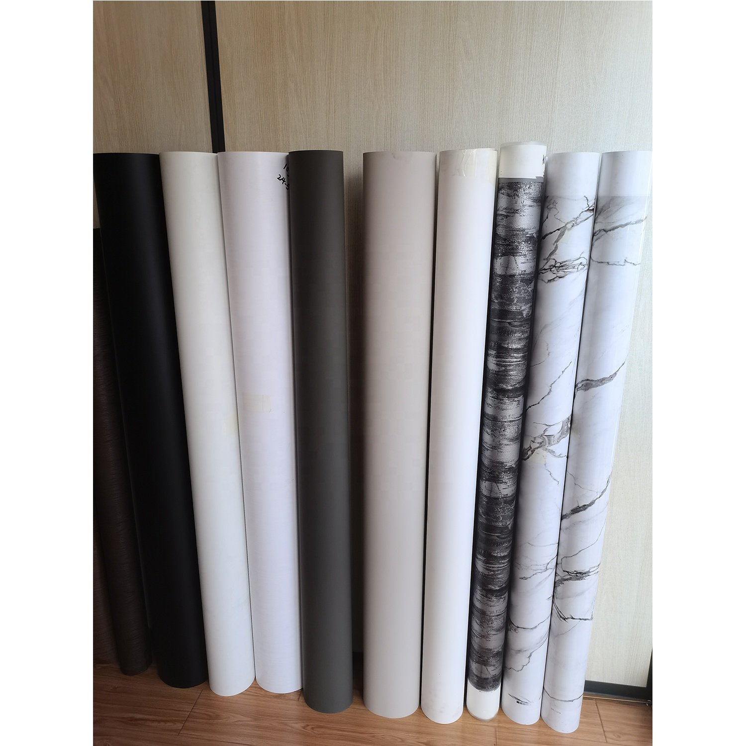 high gloss snow white color PVC decorative film for vacuum membrane doors