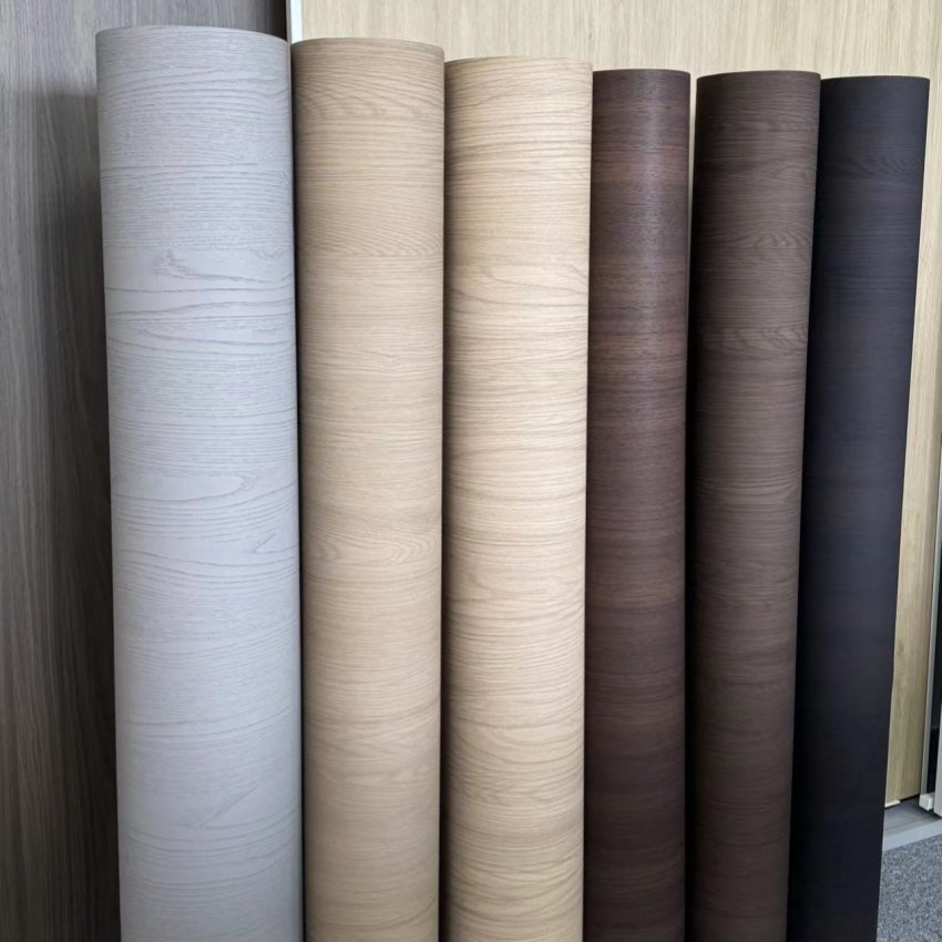 wooden pvc film for mdf door skin pvc filmrolls membrane for furniture wall Laminated films for pvc panels