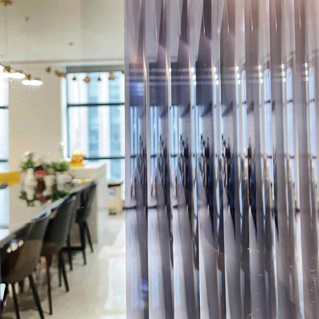 15mm Clear Blue Reeded Glass Film LF028BCM