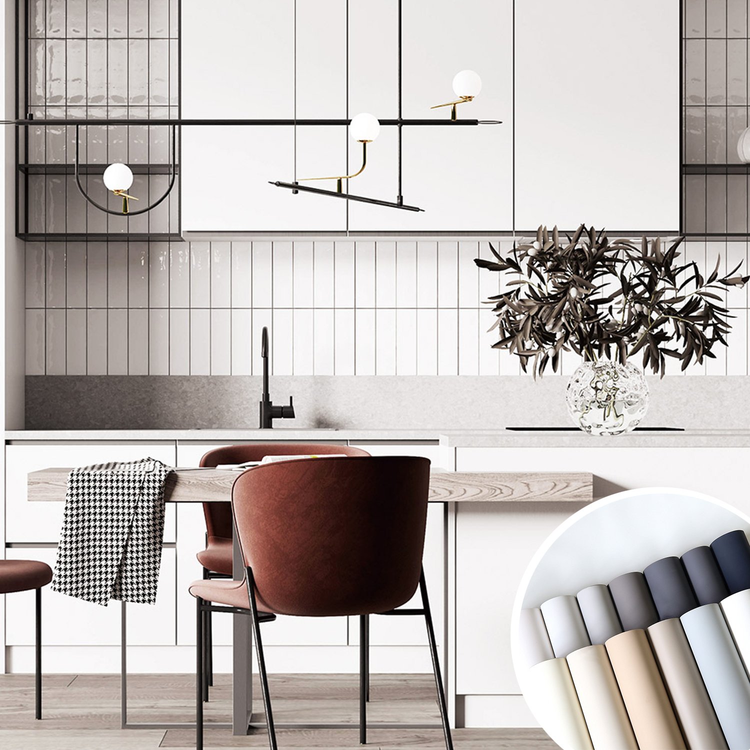Home Decor Monochrome Color Furniture Vacuum Press Laminadora Interior Membrane Foils Wrapping PVC Film For Wall Panel